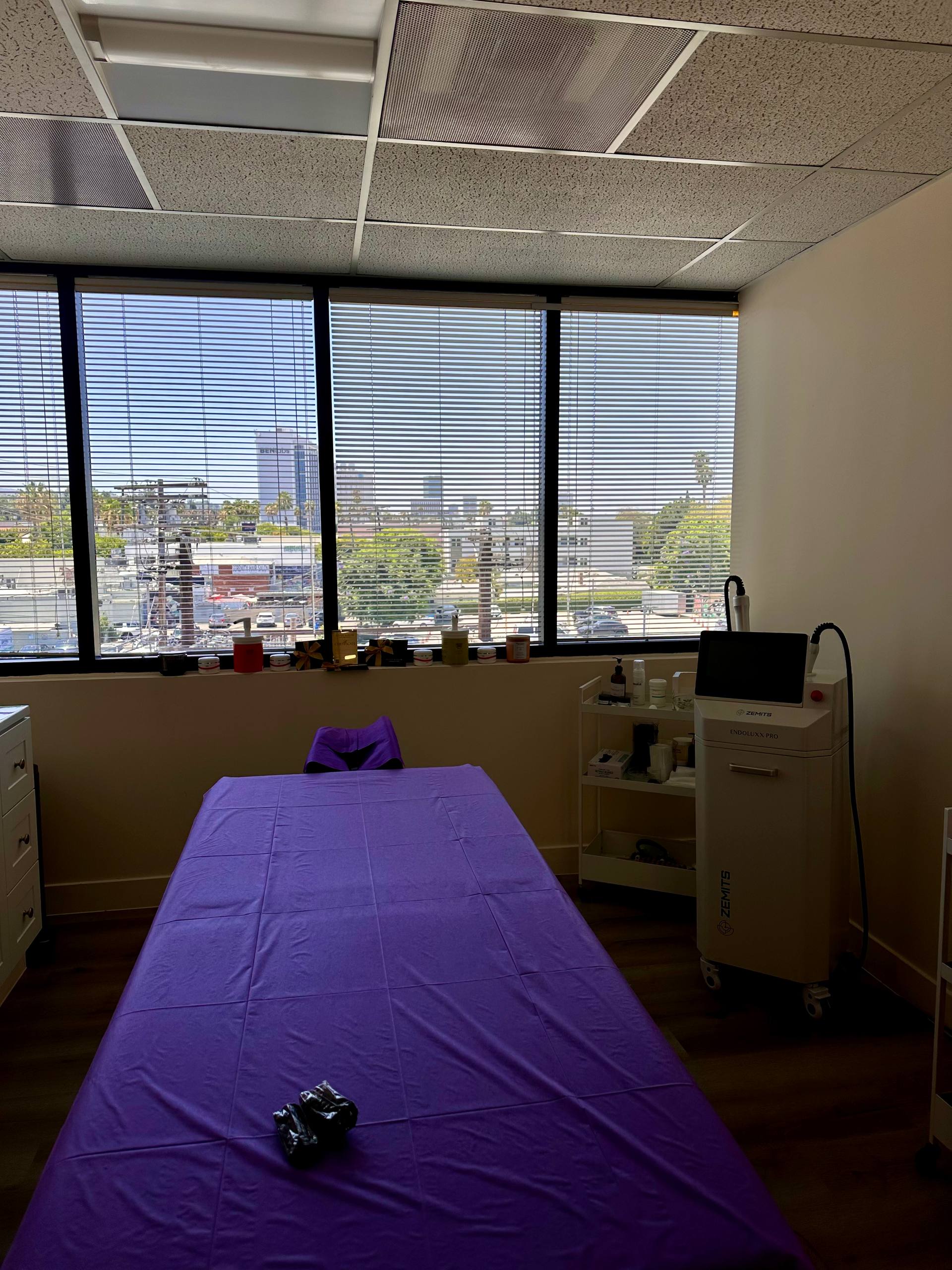 Body contouring treatment room with the Zemits Endoluxx Pro device